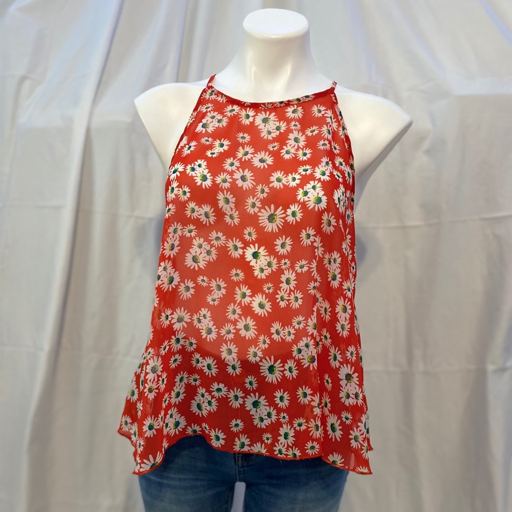 Red Floral Top